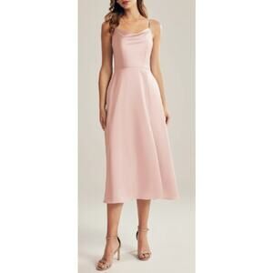 AW BRIDAL SZ 4 S pearl pink Renee bridesmaid formal party midi dress NEW 0b4